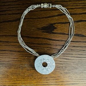 Silver Pendant Choker Necklace